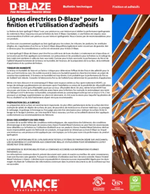 D-Blaze Bulletin technique: Finition et adhesifs preview