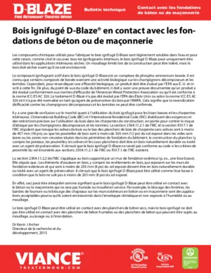 D-Blaze Bulletin technique: Contact avec les fondations de beton ou de maconnerie preview
