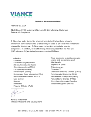 D-Blaze VOC Content and Red List Free Compliance preview