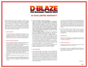 D-Blaze 50-Year Limited Warranty preview