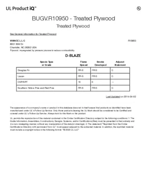 D-Blaze UL BUGV.R10950 Treated Plywood preview