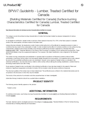D-Blaze UL BPVV7 Guide Info Treated Lumber - Canada preview