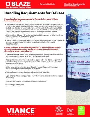 D-Blaze Technical Bulletin - Handling Requirements preview