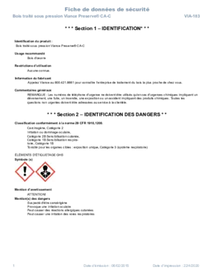 Safety Data Sheet - Preserve CA - Canada - French preview