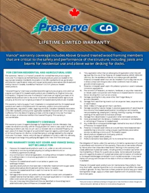 Preserve Lifetime Limited Waranty - Canada - English preview