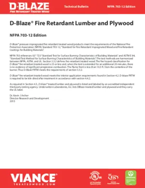 D-Blaze Technical Bulletin – NFPA 703-12 Edition preview