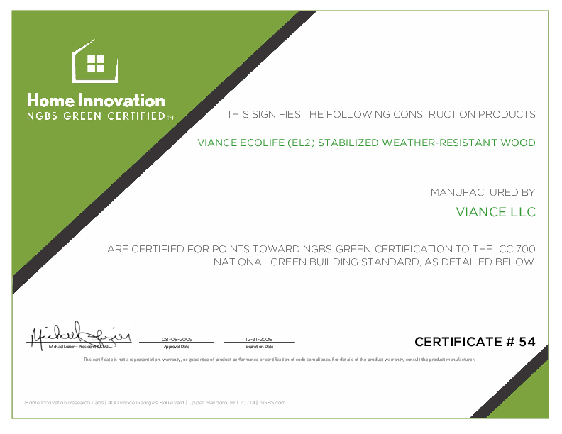 Ecolife NGBS Green Certification preview